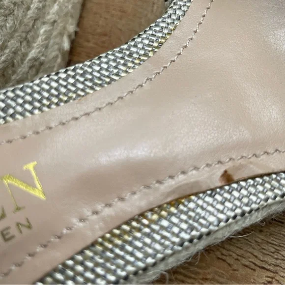 Lauren Ralph Lauren Buckle Tie Wedge Heel Espadrille Shoes Womens Size 7 - Picture 9 of 12